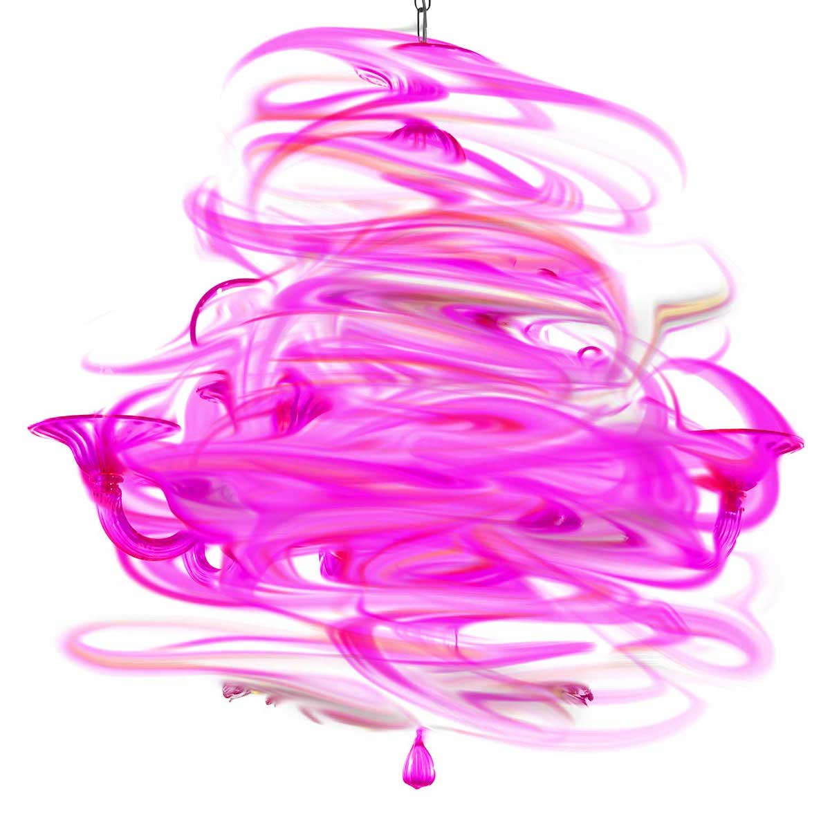 Pink Kronleuchter FineArt Print mit Epoxidharz auf Dibond