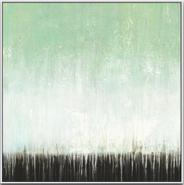 Abstrakte Kunst von Sam Bergwein in grün monochrom silence
