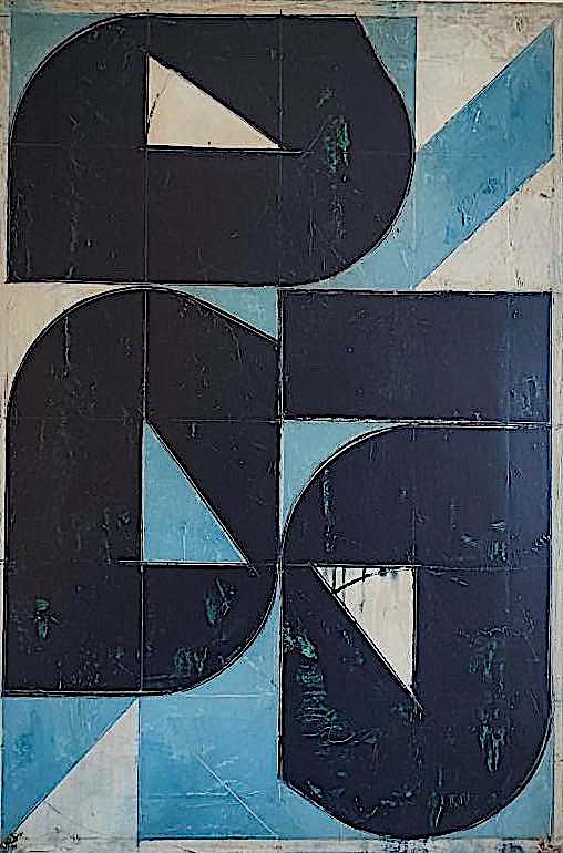 abstract art von Aleksandar Bezinovic in monochrom blue